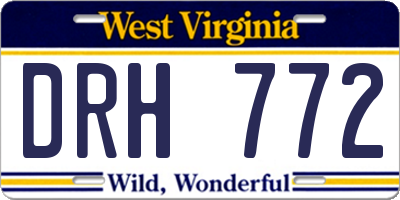 WV license plate DRH772