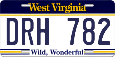 WV license plate DRH782