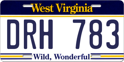 WV license plate DRH783