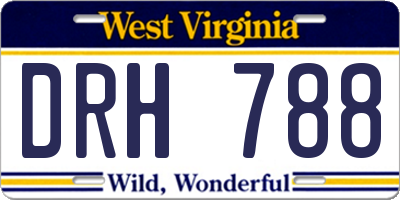 WV license plate DRH788
