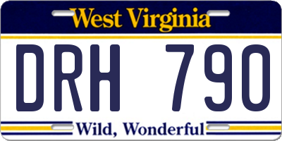 WV license plate DRH790