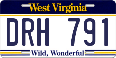 WV license plate DRH791