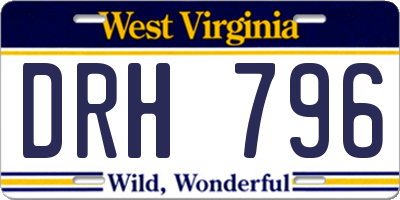 WV license plate DRH796