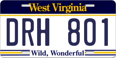 WV license plate DRH801