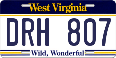 WV license plate DRH807