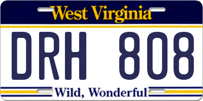 WV license plate DRH808