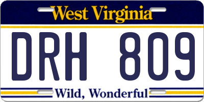 WV license plate DRH809