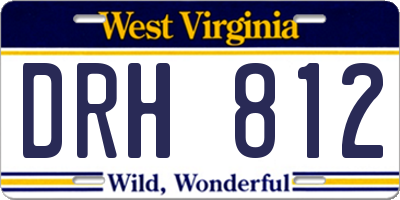 WV license plate DRH812