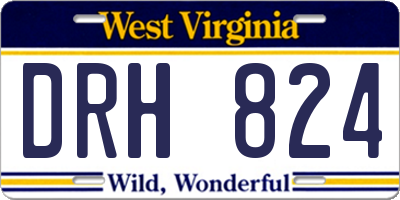 WV license plate DRH824