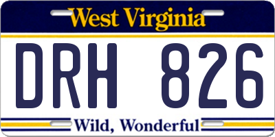 WV license plate DRH826