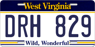 WV license plate DRH829