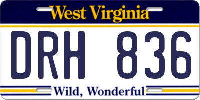 WV license plate DRH836