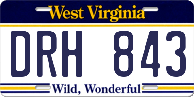 WV license plate DRH843