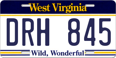 WV license plate DRH845