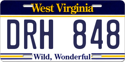 WV license plate DRH848
