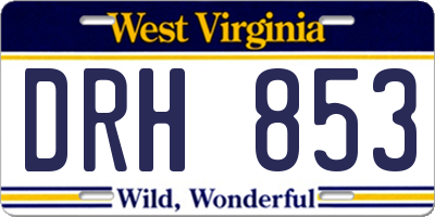WV license plate DRH853
