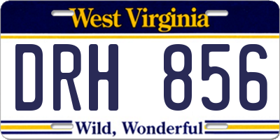 WV license plate DRH856