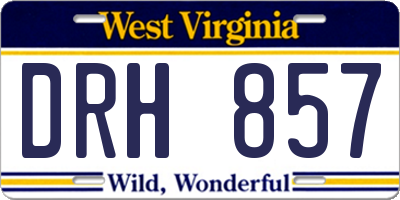 WV license plate DRH857
