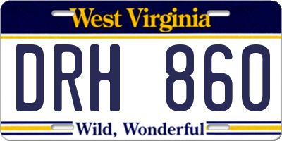 WV license plate DRH860
