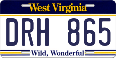 WV license plate DRH865