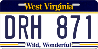 WV license plate DRH871