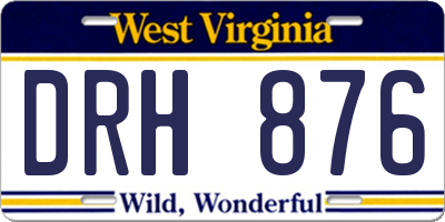 WV license plate DRH876