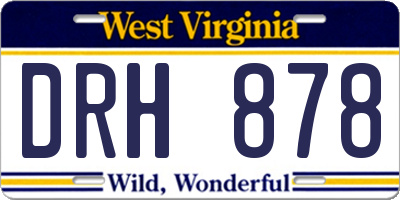 WV license plate DRH878