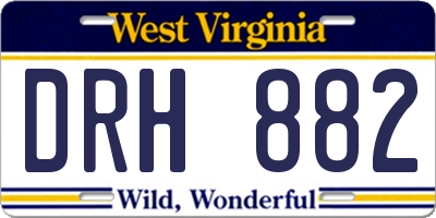 WV license plate DRH882