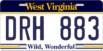 WV license plate DRH883