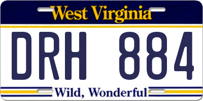 WV license plate DRH884