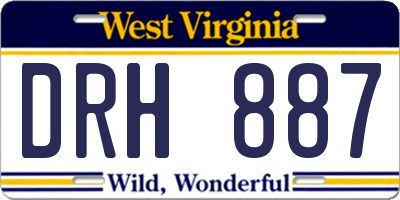 WV license plate DRH887