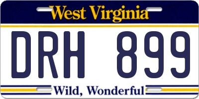 WV license plate DRH899