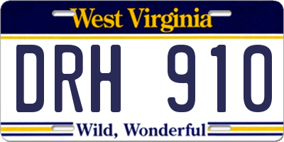 WV license plate DRH910
