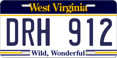 WV license plate DRH912