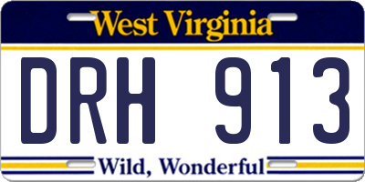WV license plate DRH913