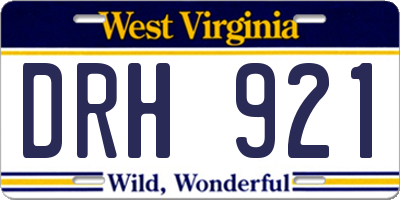 WV license plate DRH921