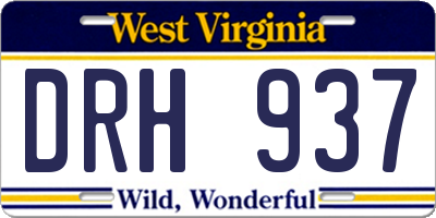 WV license plate DRH937