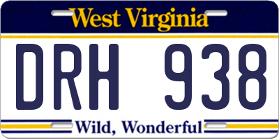 WV license plate DRH938