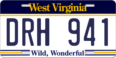 WV license plate DRH941
