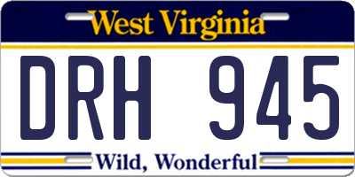 WV license plate DRH945