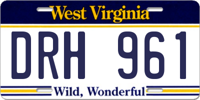 WV license plate DRH961