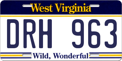 WV license plate DRH963