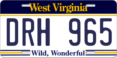 WV license plate DRH965