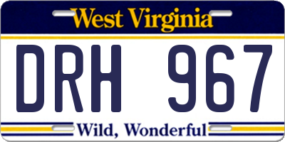 WV license plate DRH967