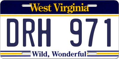 WV license plate DRH971