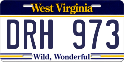 WV license plate DRH973