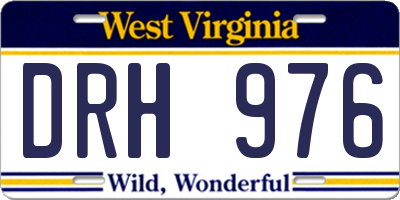 WV license plate DRH976