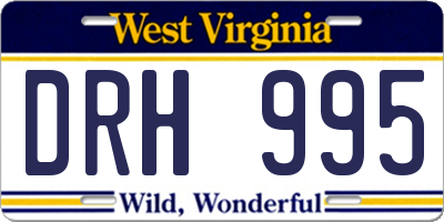 WV license plate DRH995