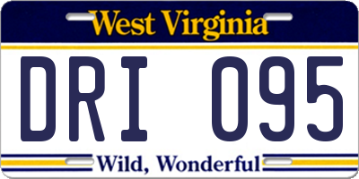 WV license plate DRI095