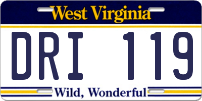 WV license plate DRI119